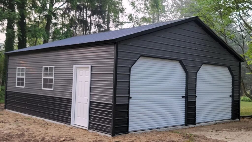 2 car steel garage