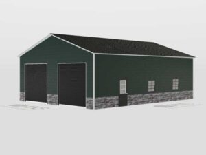 Steel garage rendering