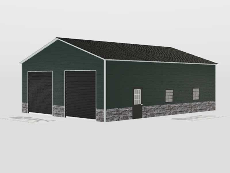 Steel garage rendering